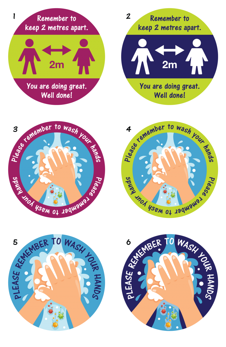 Coronavirus Covid-19 floor stickers for schools