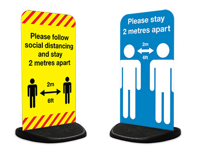 Coronavirus Covid-19 design pavement stand signage for schools and businesses