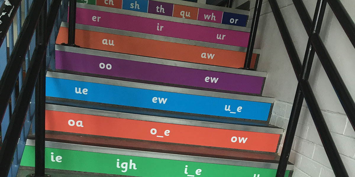 Literacy phonics stair graphics for Schools