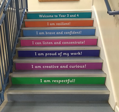 School values stair graphics