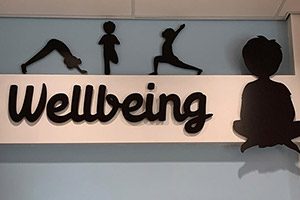 Silhouette signs for school wellbeing area