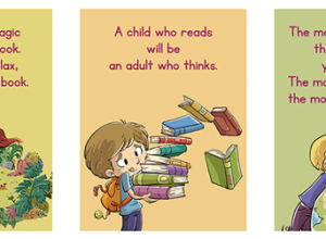 Promote reading signage for primary school age children
